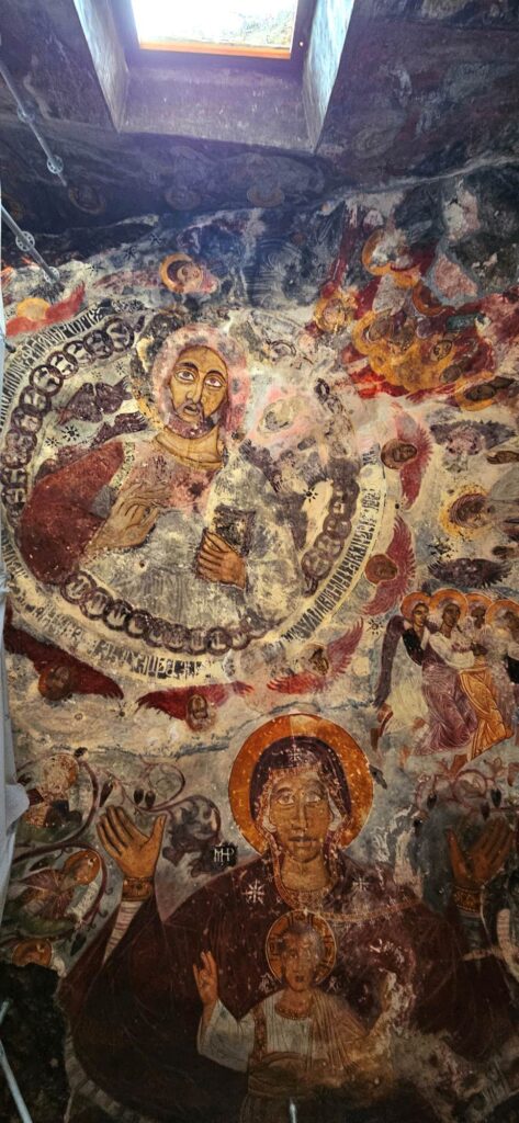 Frescoes in ceiling of the chapel