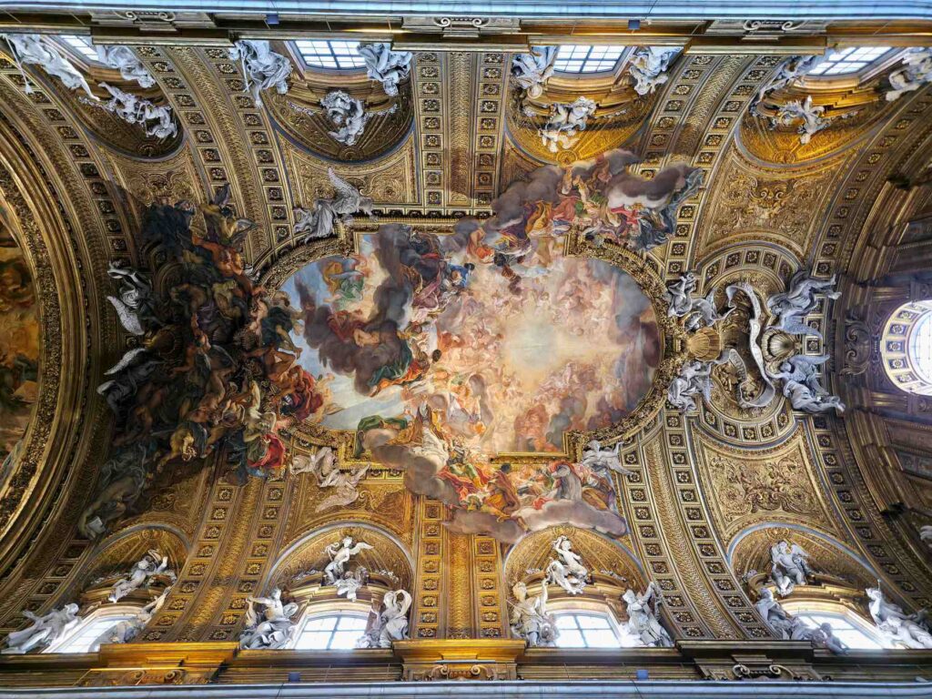 Il Gesu church interior by Gaulli