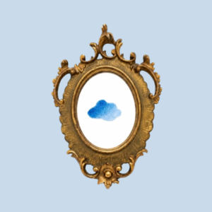 Antique Nuvoletta Blu Mirror 01